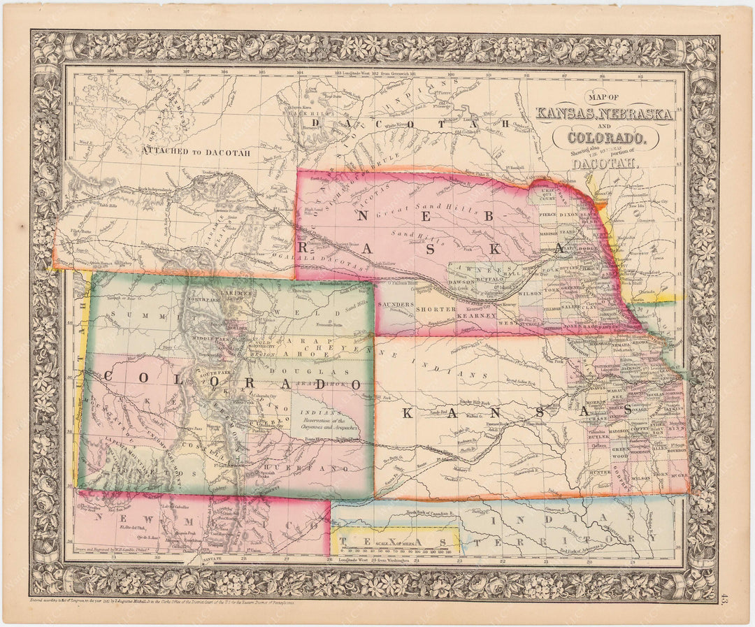 Colorado, Kansas, and Nebraska 1864