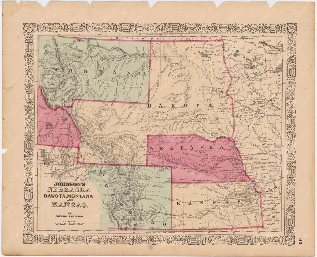 Kansas, Montana, Nebraska, North Dakota, South Dakota 1865