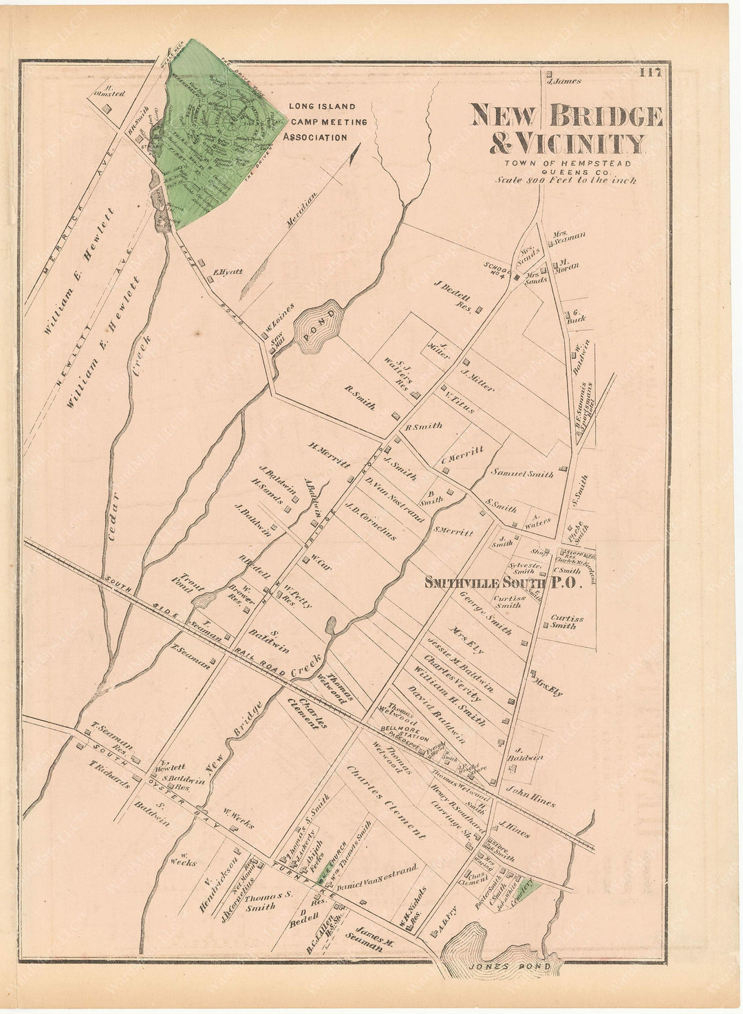 Hempstead: New Bridge and Vicinity, New York 1873