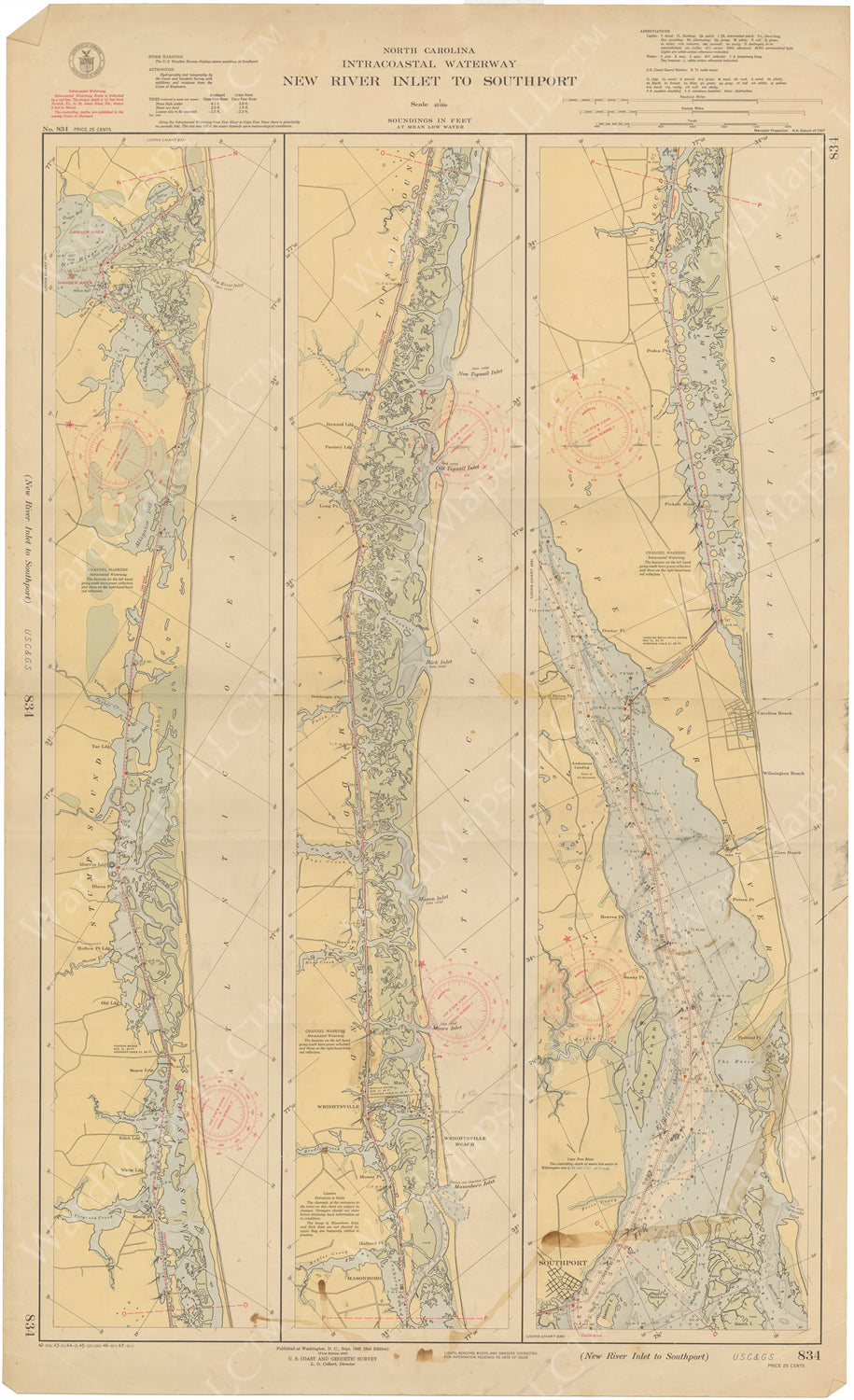 USC&GS North Carolina - Intracoastal Waterway: New River Inlet to Southport 1947