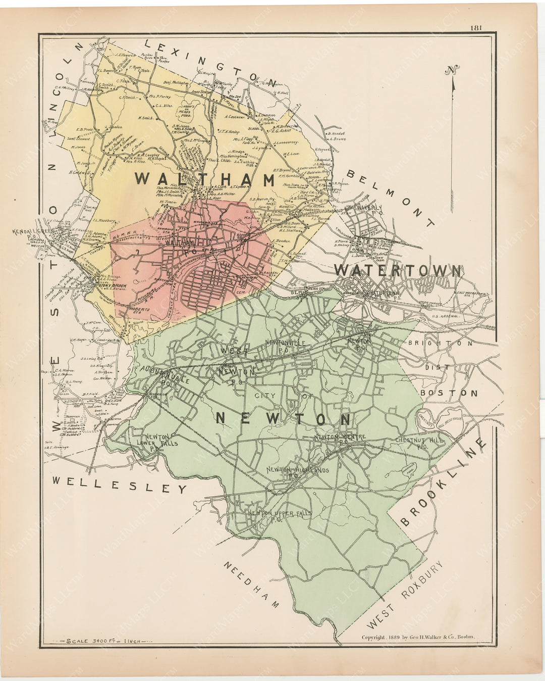 Newton, Waltham, and Watertown, Massachusetts 1889