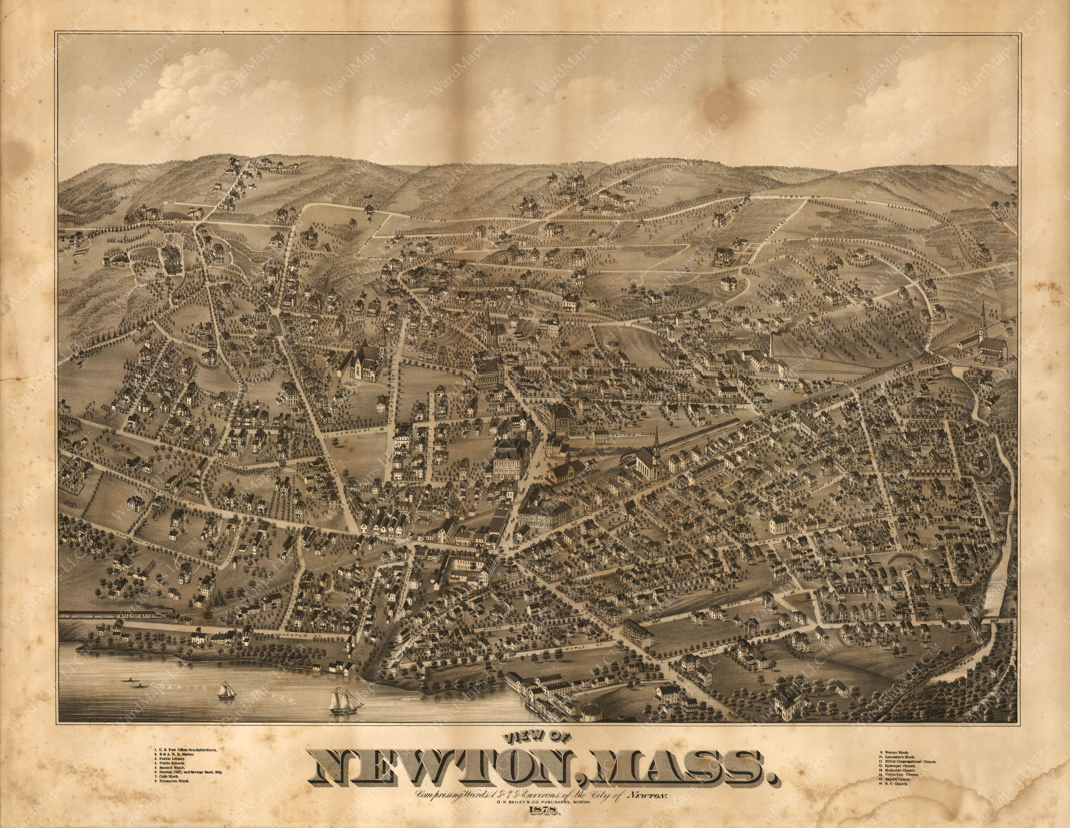 Newton, Massachusetts 1878 – WardMaps LLC