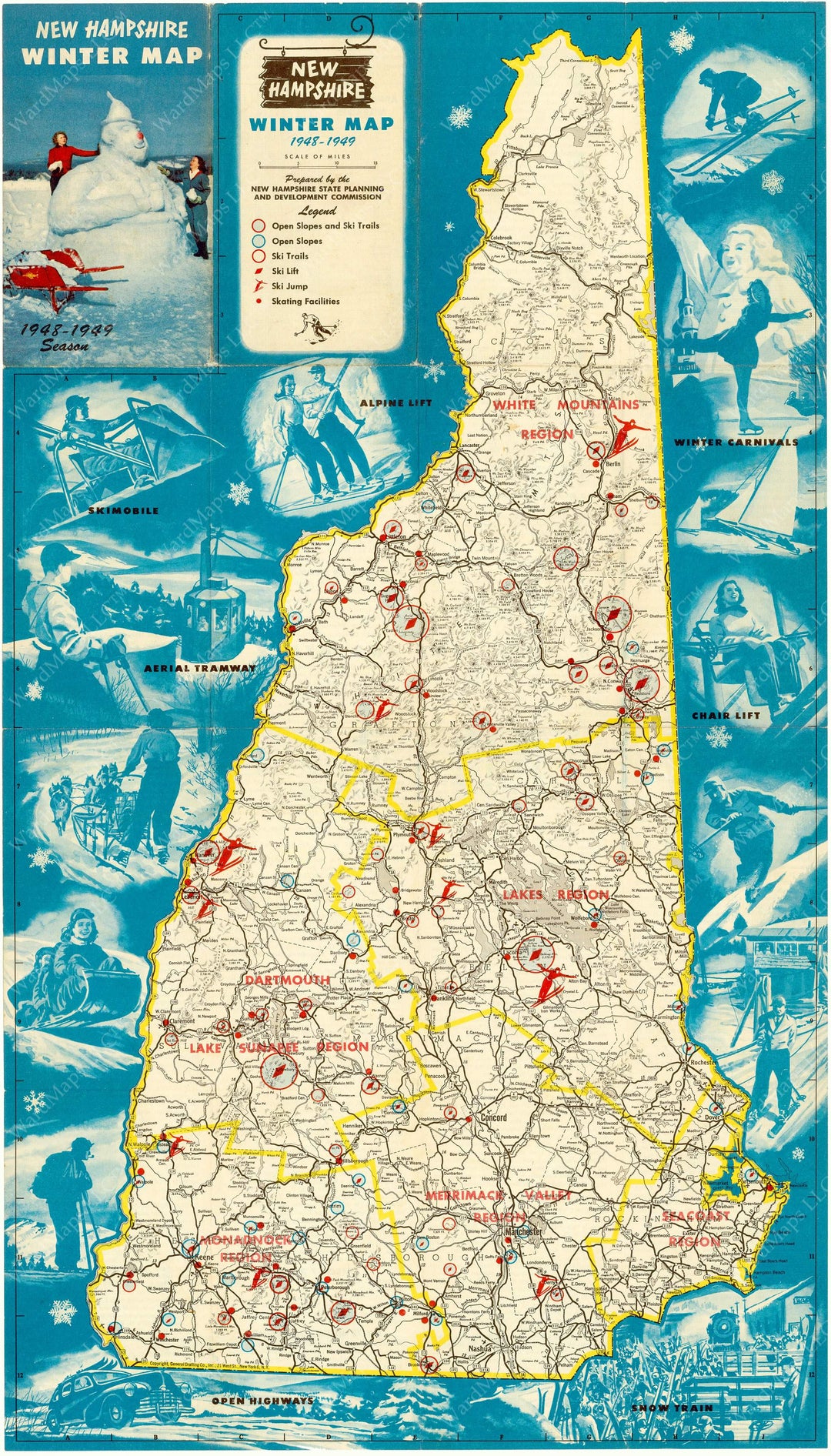 New Hampshire Winter Map 1948-1949