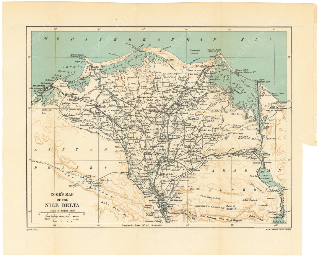 Nile River Delta, Egypt 1921