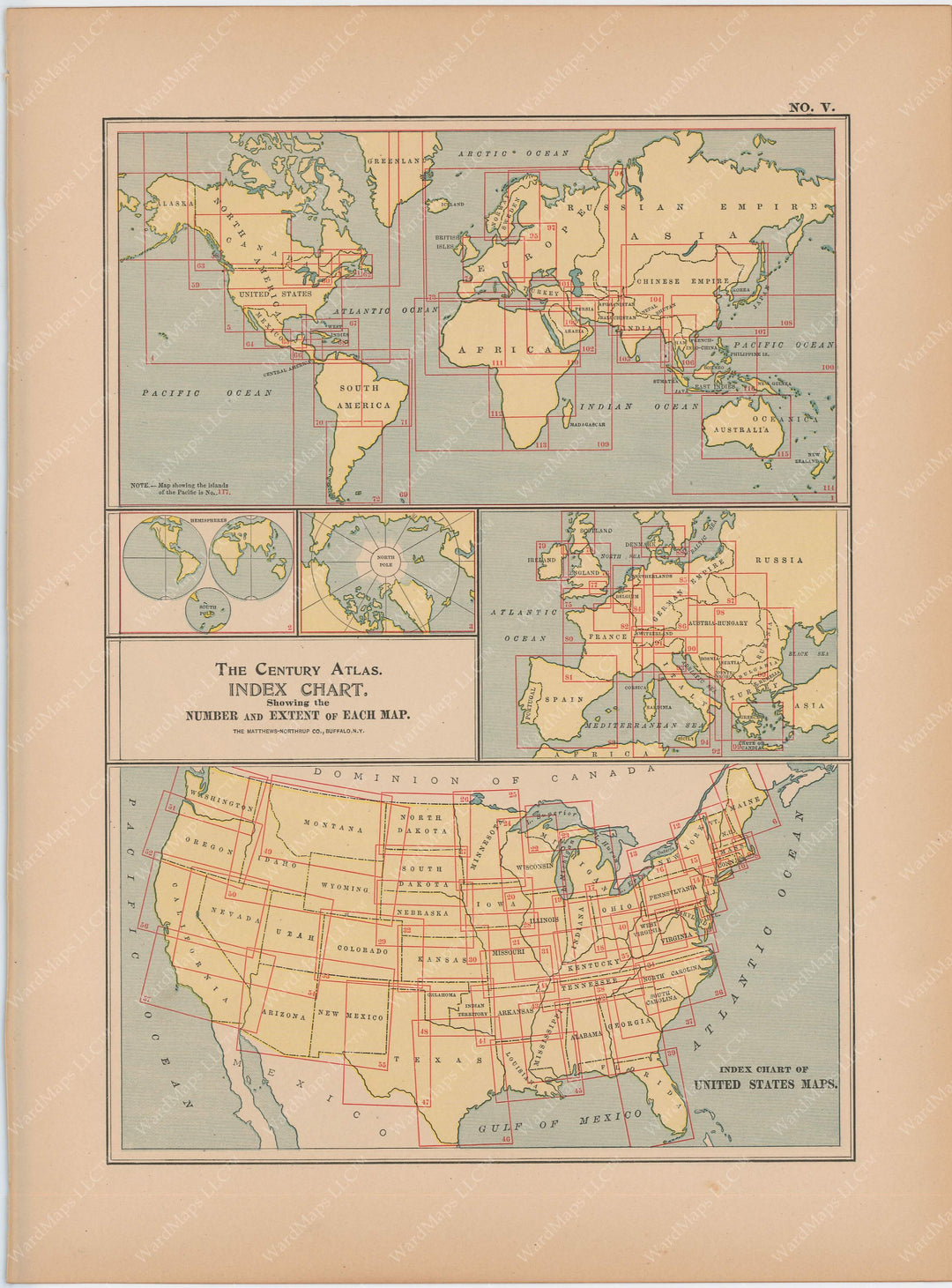 Century Atlas of the World 1897 Index Maps