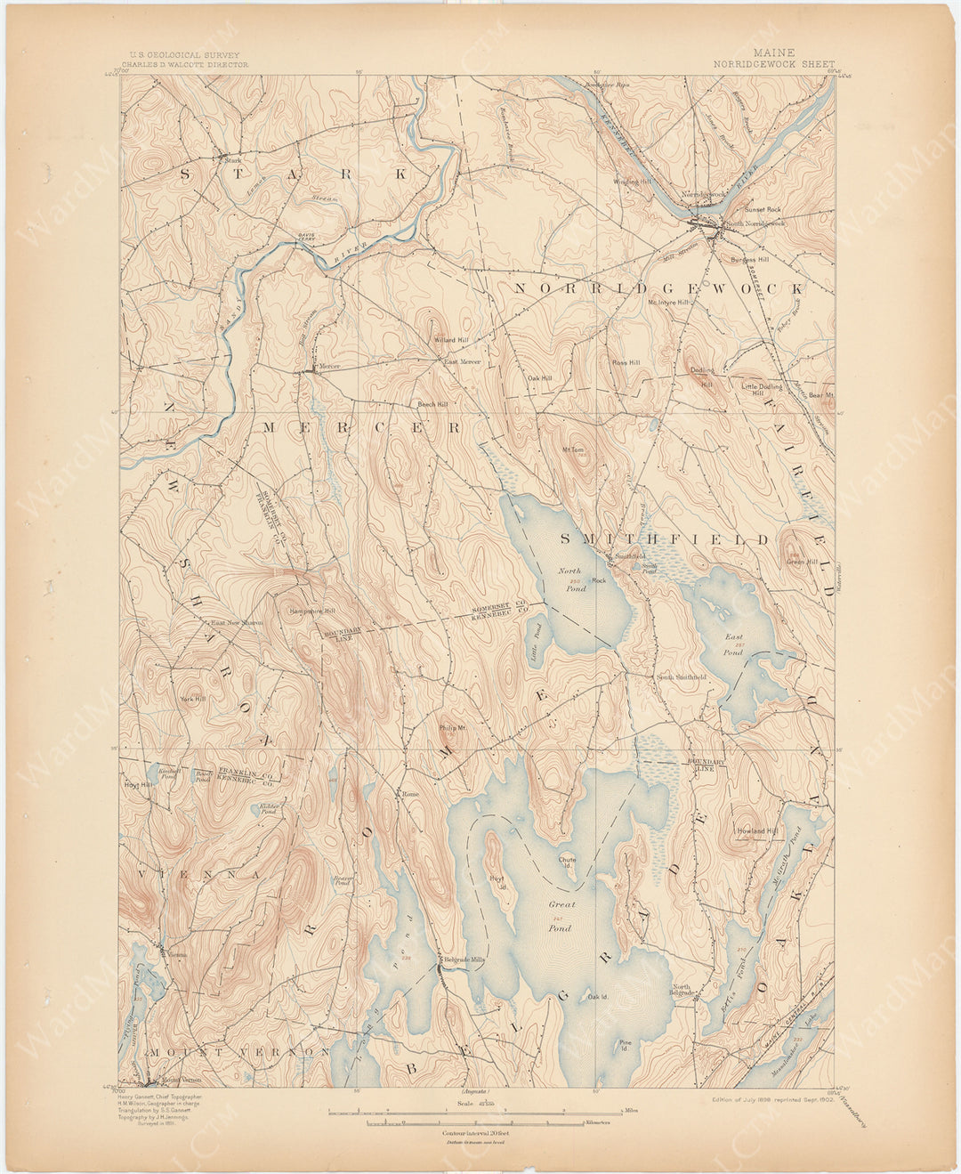 USGS Maine: Norridgewock Sheet 1902