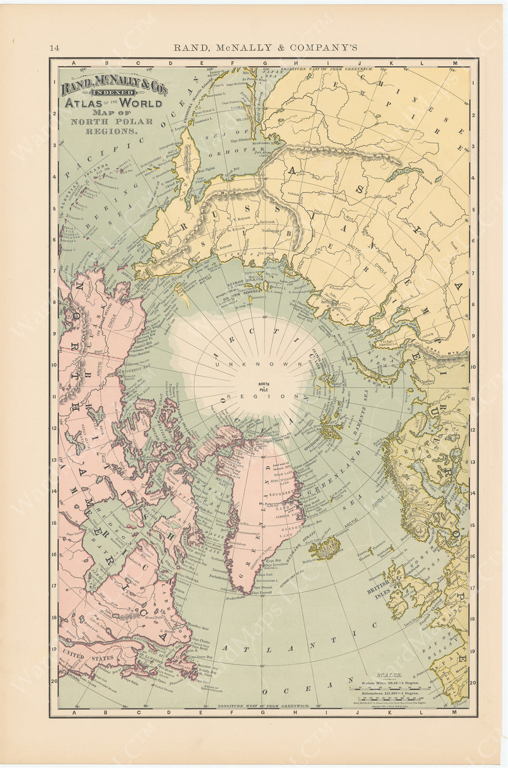 World Map 1891: North Polar Region