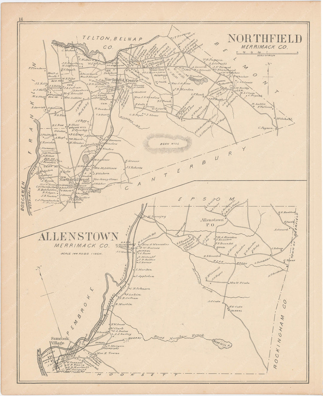 Allenstown and Northfield, New Hampshire 1892