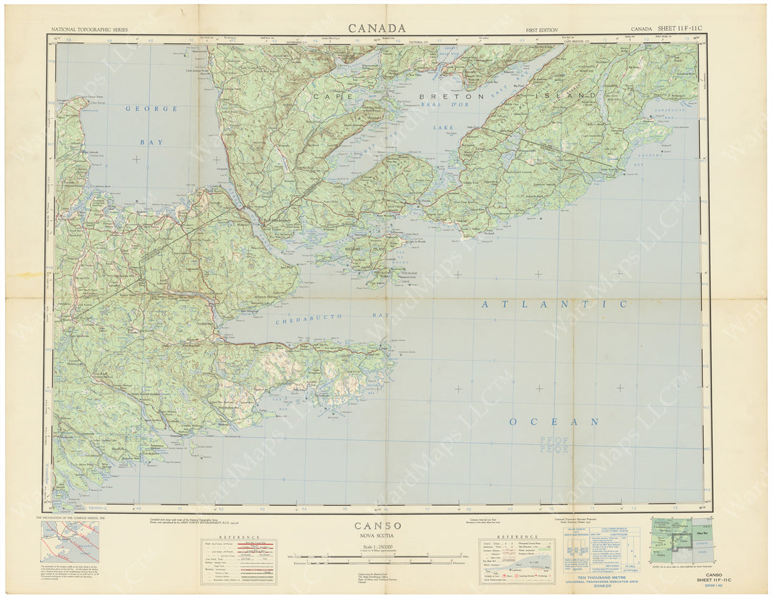 Canada 1:250,000: Canso (Nova Scotia) Sheet 1956