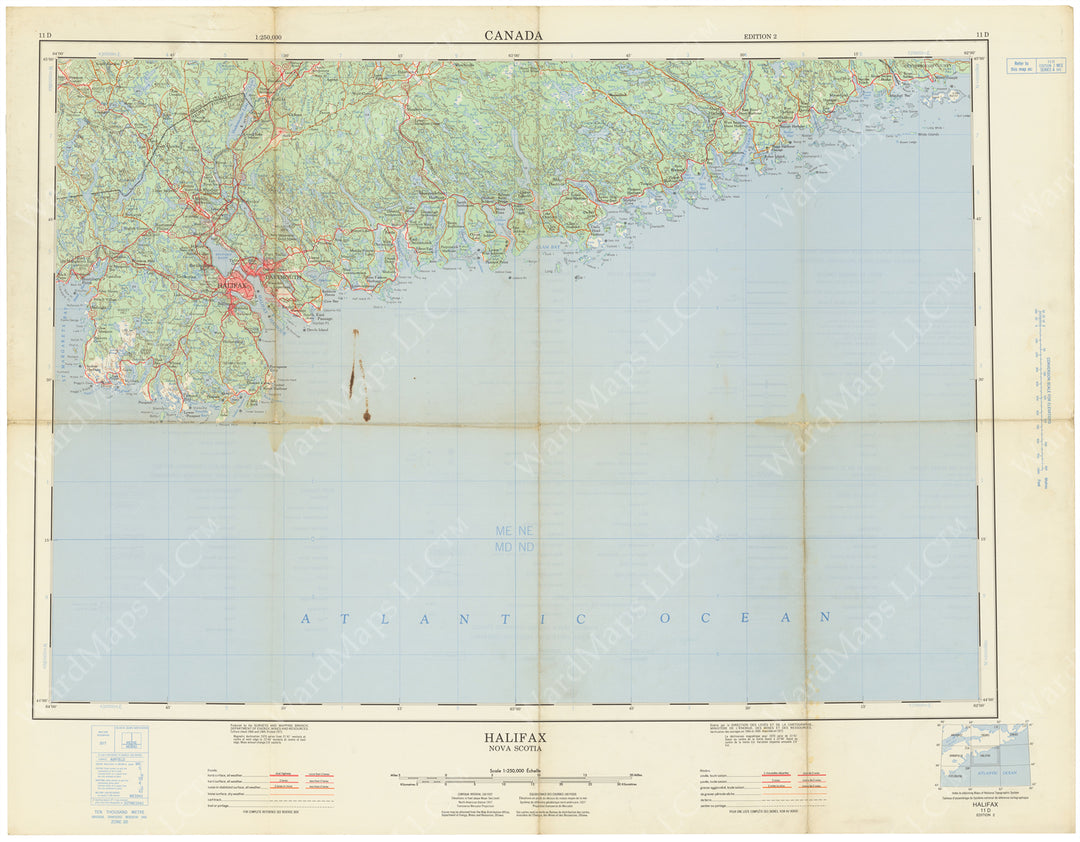 Canada 1:250,000: Halifax (Nova Scotia) Sheet 1972
