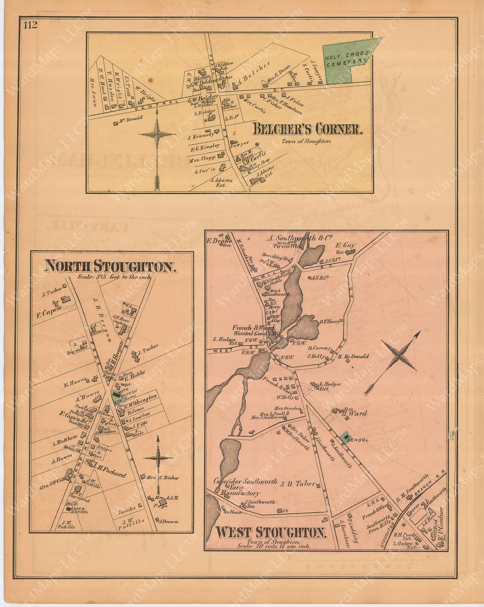 Stoughton, Massachusetts 1876 WardMaps LLC