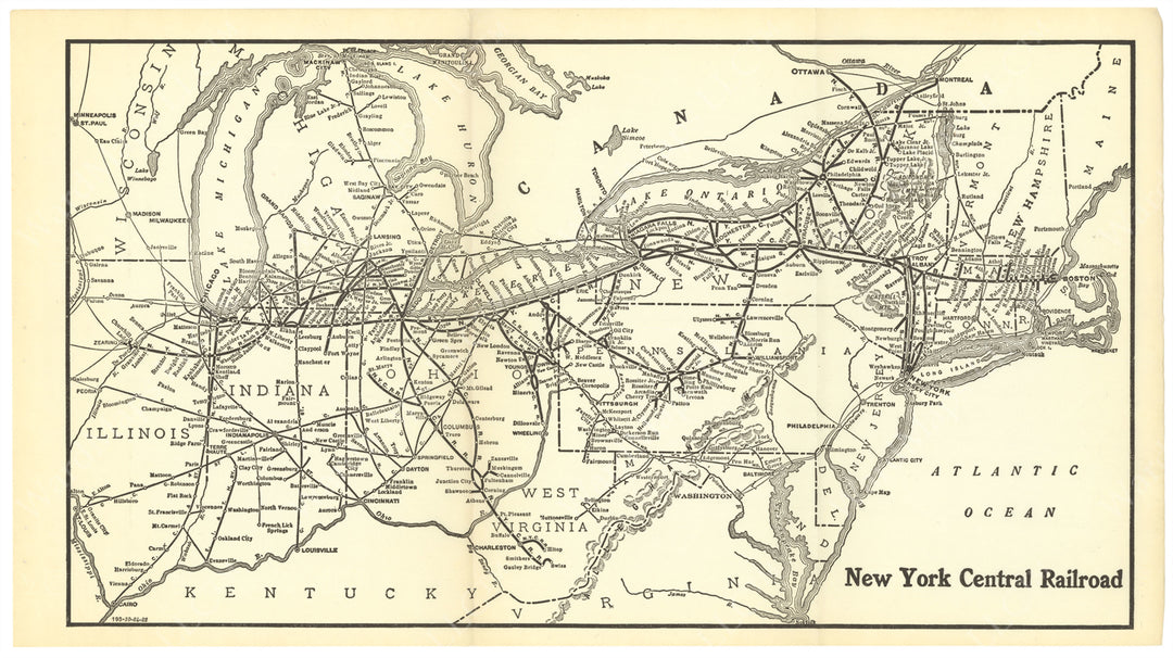 New York Railroad System Map 1923