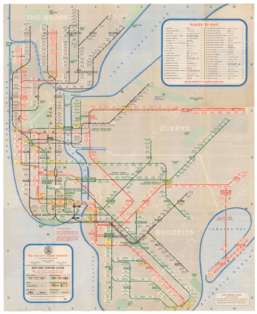 New York City Subway Map 1961