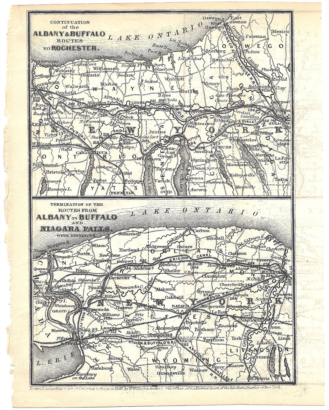 Railroads Serving Central and Western Upstate New York 1848