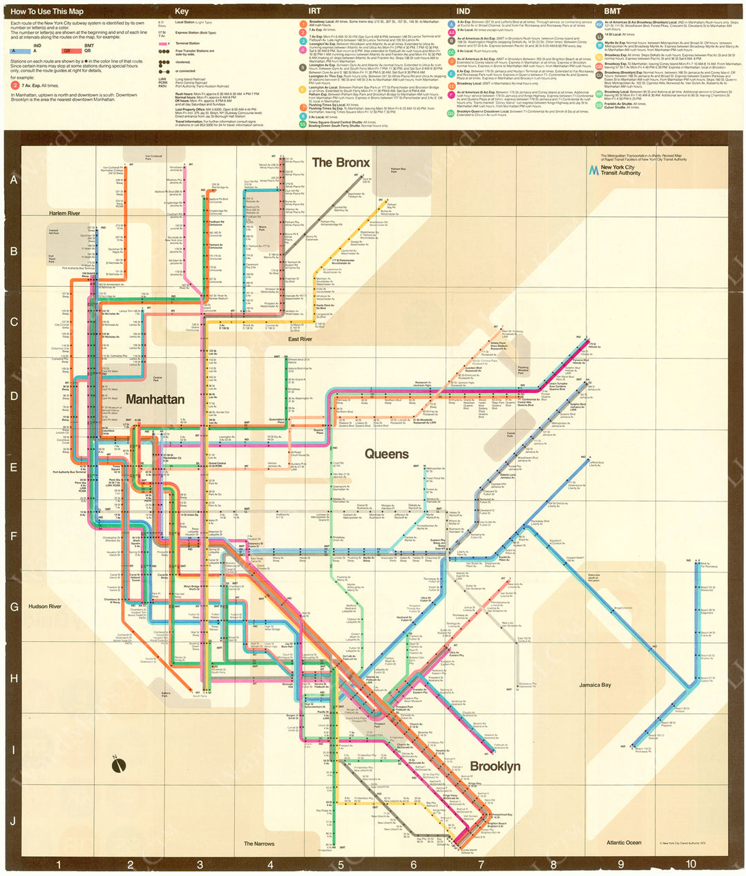 New York City Subway Map 1972 (First Edition; Map)