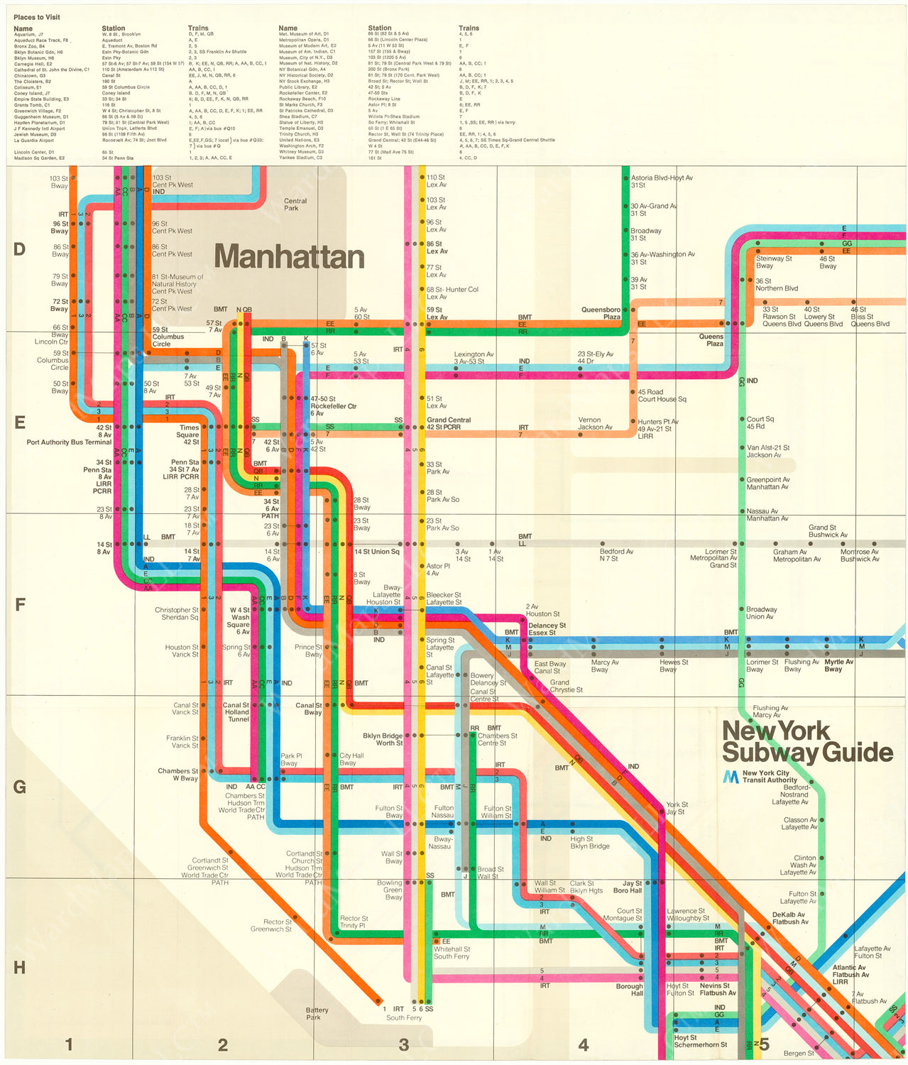 1972 Map New York City Subway System Map 1972 Second Edition – WardMaps LLC