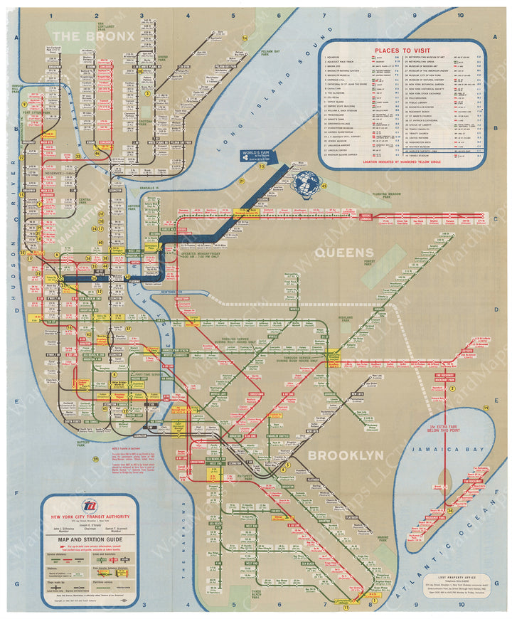 New York City Subway Map 1964