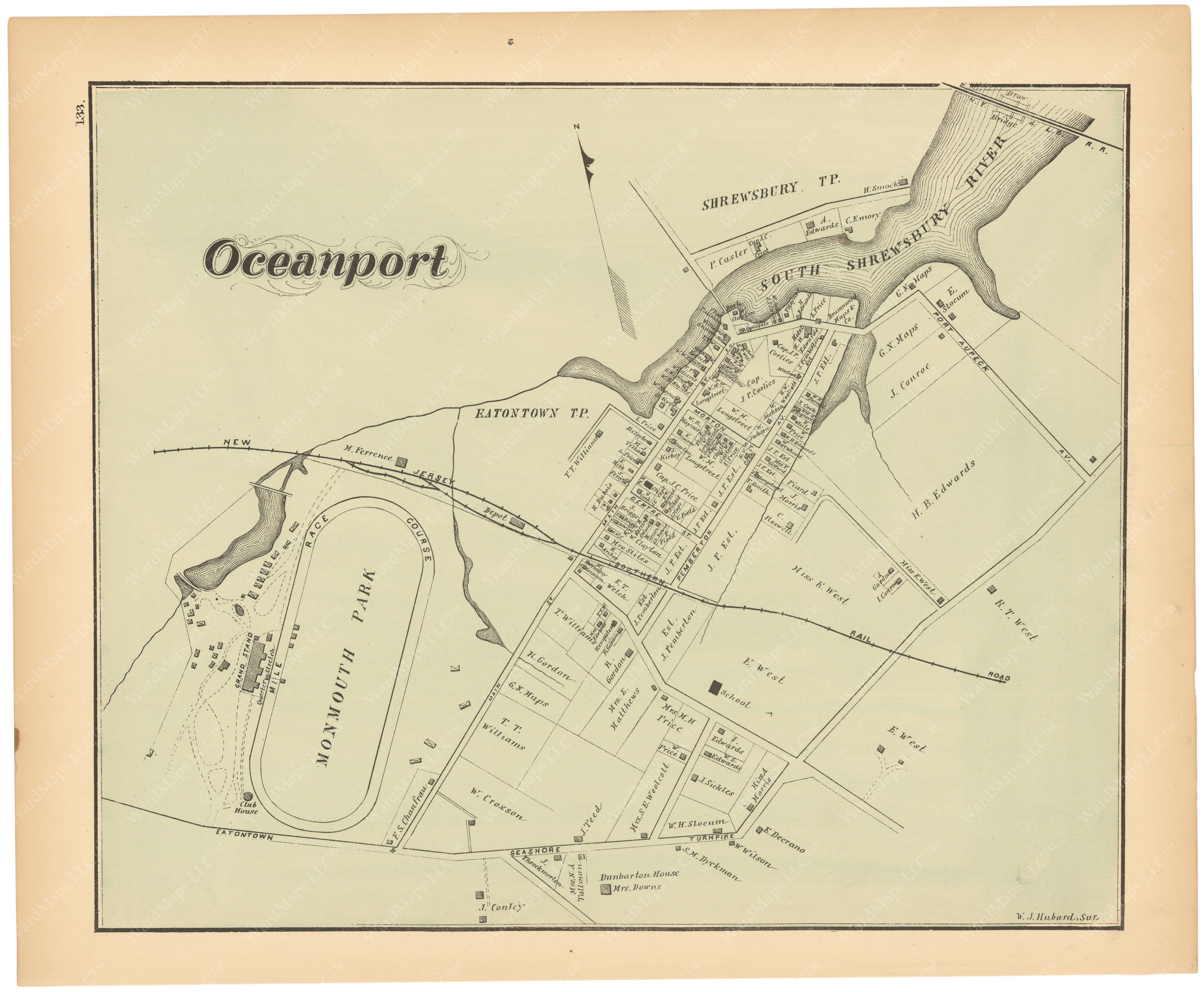 Oceanport, New Jersey 1878 – WardMaps LLC