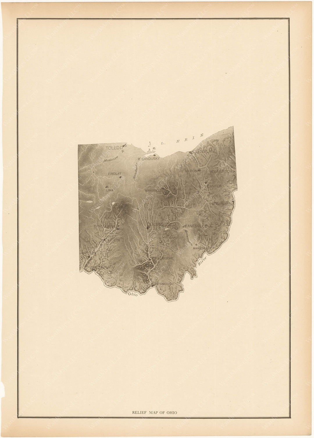 Ohio 1912: Relief Map