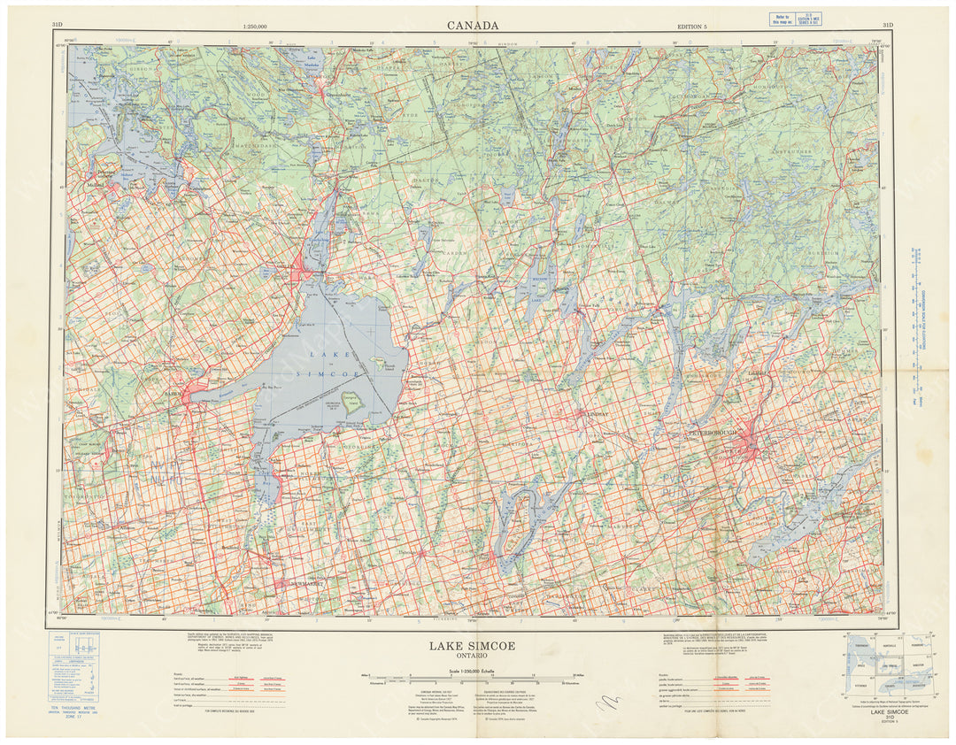 Canada 1:250,000: Lake Simcoe (Ontario) Sheet 1974 – WardMaps LLC