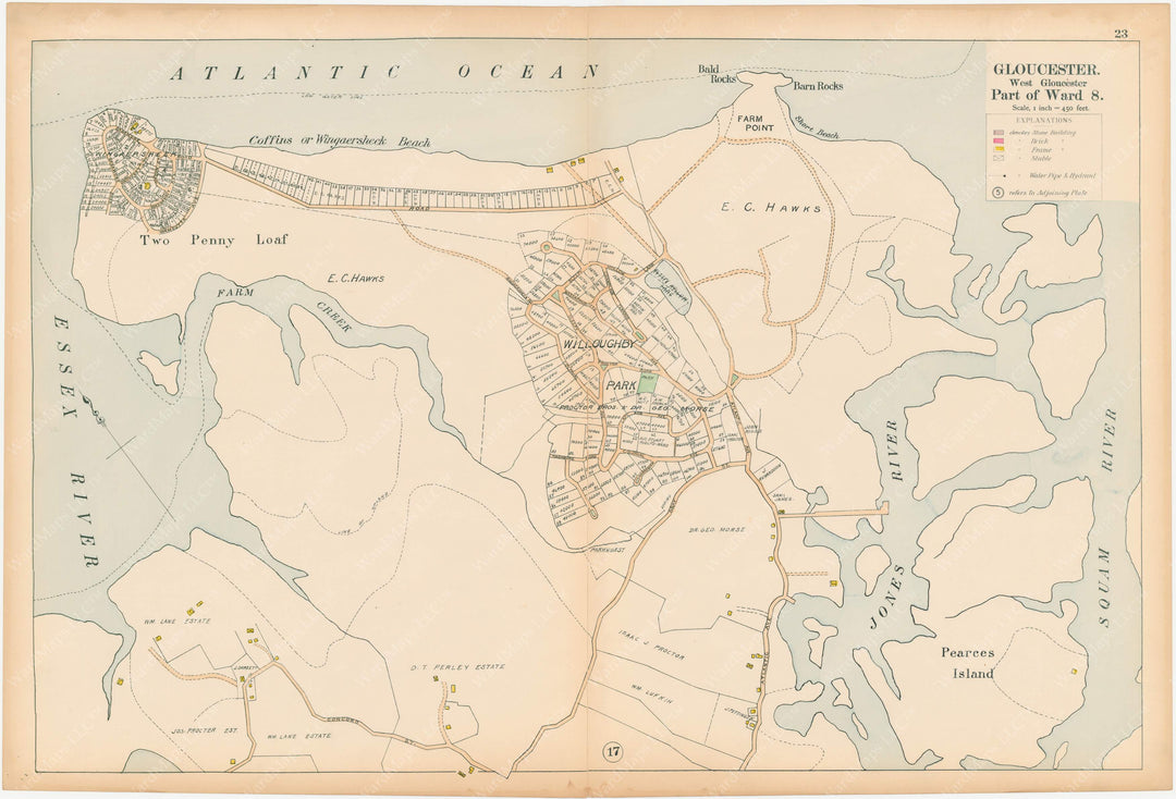 Cape Ann and Manchester, Massachusetts 1899 Plate 023: Gloucester