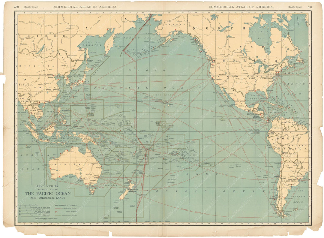 World Map 1925 World 1925: Pacific Ocean – WardMaps LLC