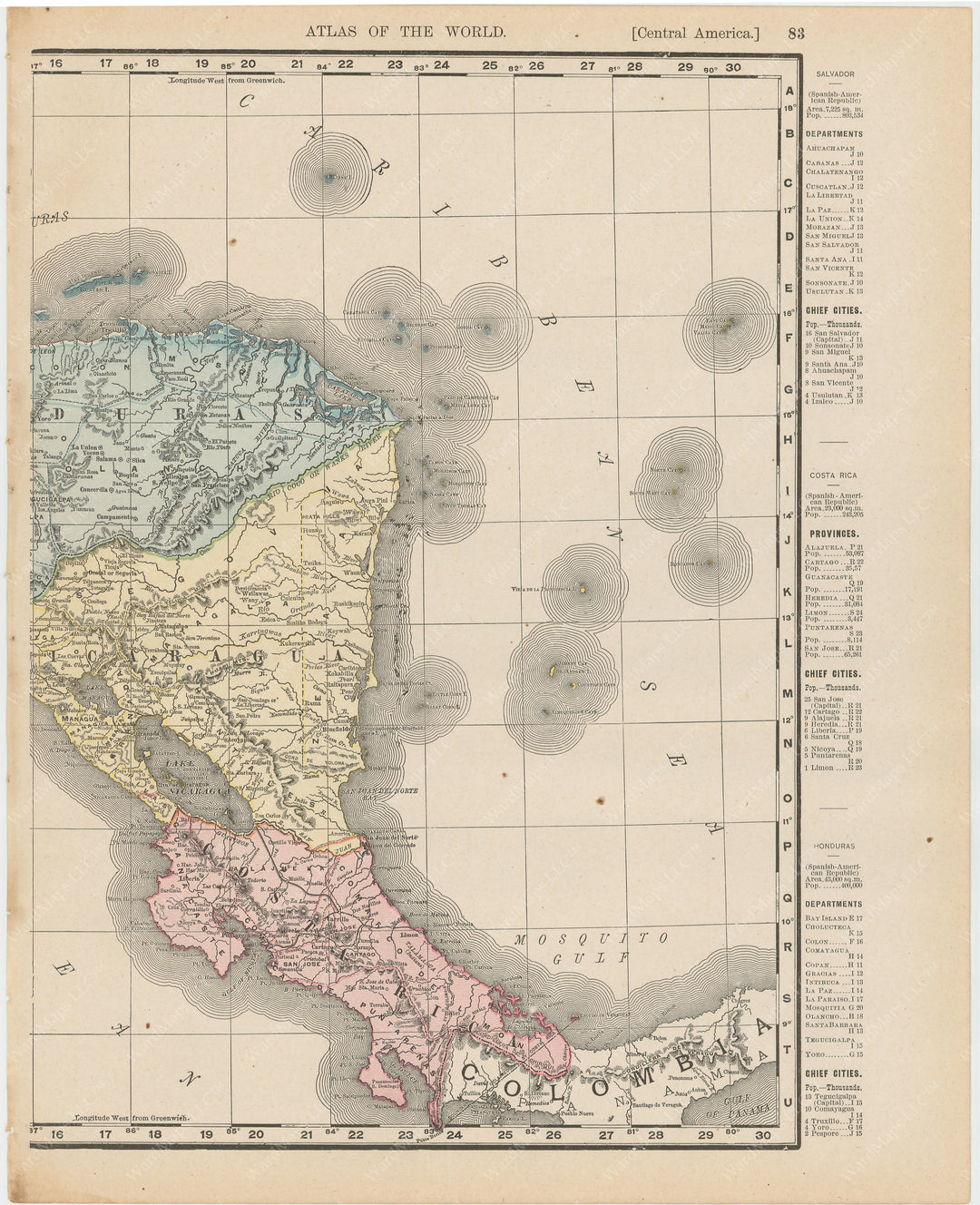 Costa Rica, Nicaragua, and Honduras 1900