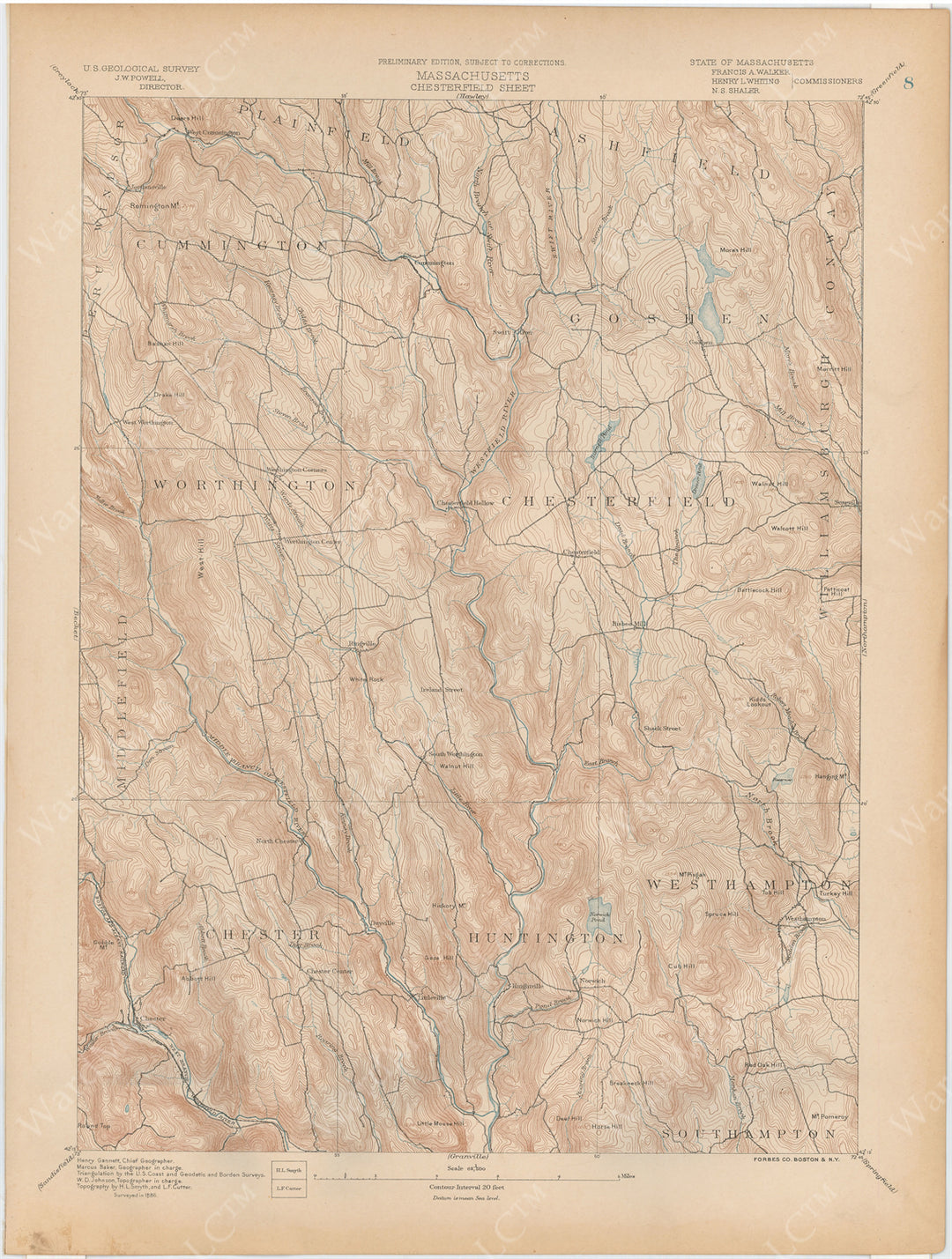 USGS Massachusetts 1890 Plate 008: Chesterfield Sheet