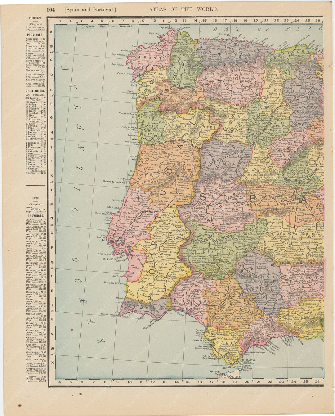 Spain (Western Part) and Portugal 1900