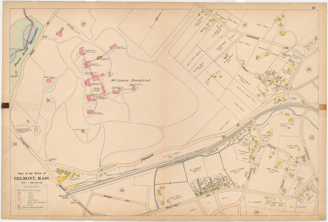 Middlesex County, Massachusetts 1898 Plate 016: Belmont, McLean Hospital