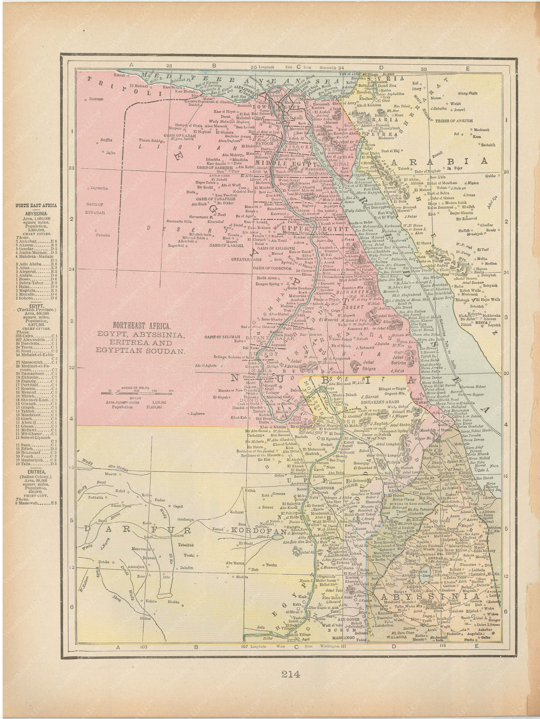 Egypt, Abyssinia, Eritrea, and Sudan 1894