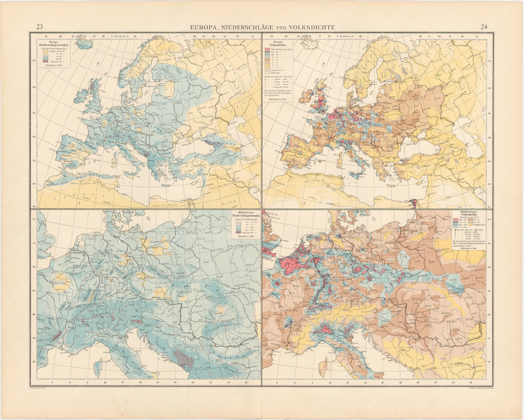 Europe 1899: Precipitation and Population density