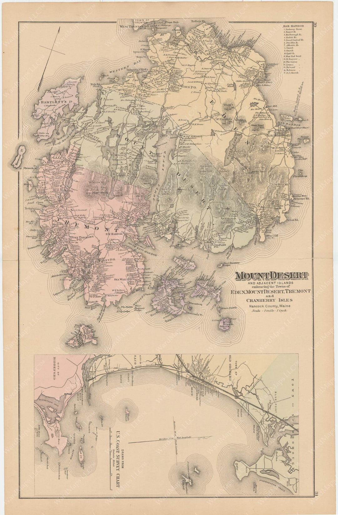 Mount Desert Island and Old Orchard Beach, Maine 1885