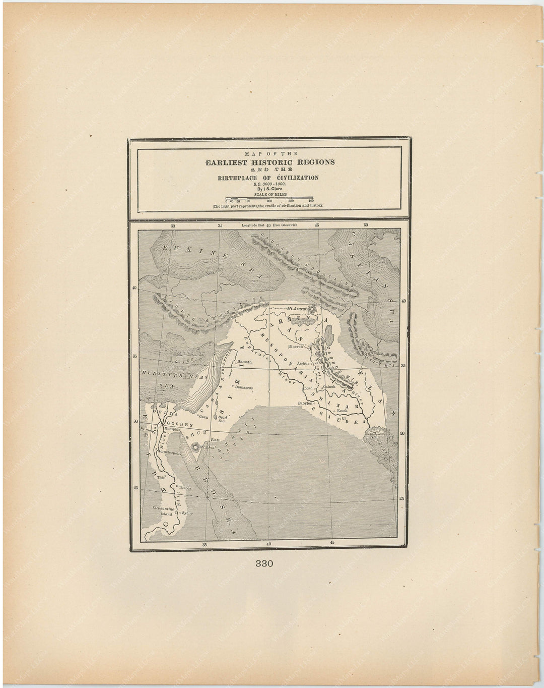 Classical Map 1894: Birthplace of Civilization B.C. 3000-1000