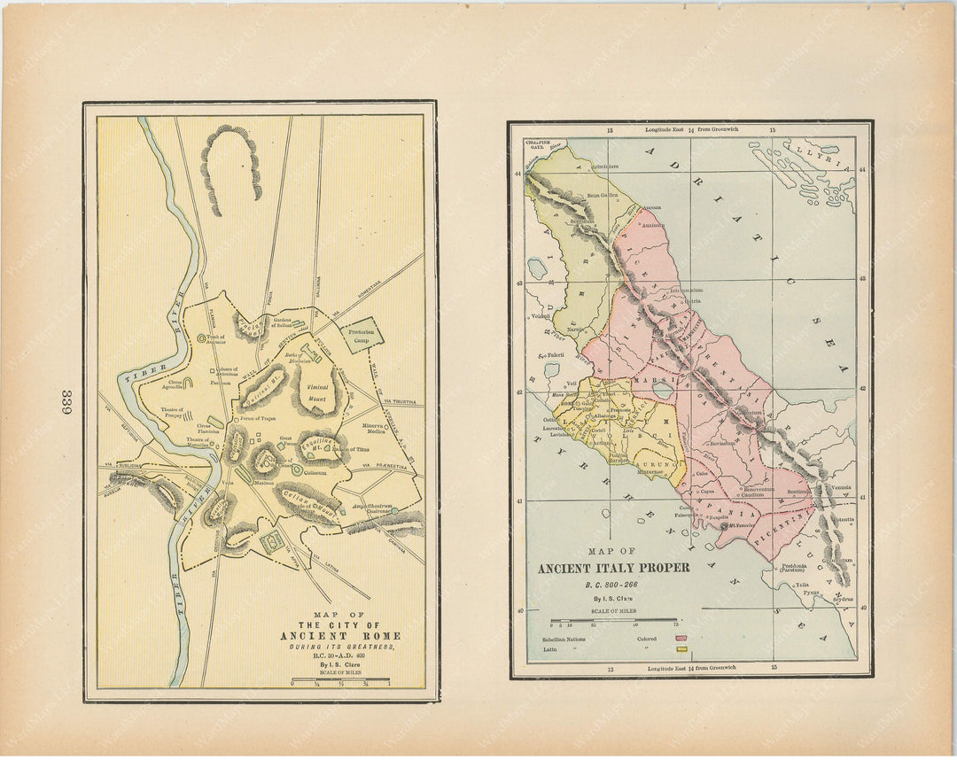 Classical Map 1894: Ancient Italy and Rome