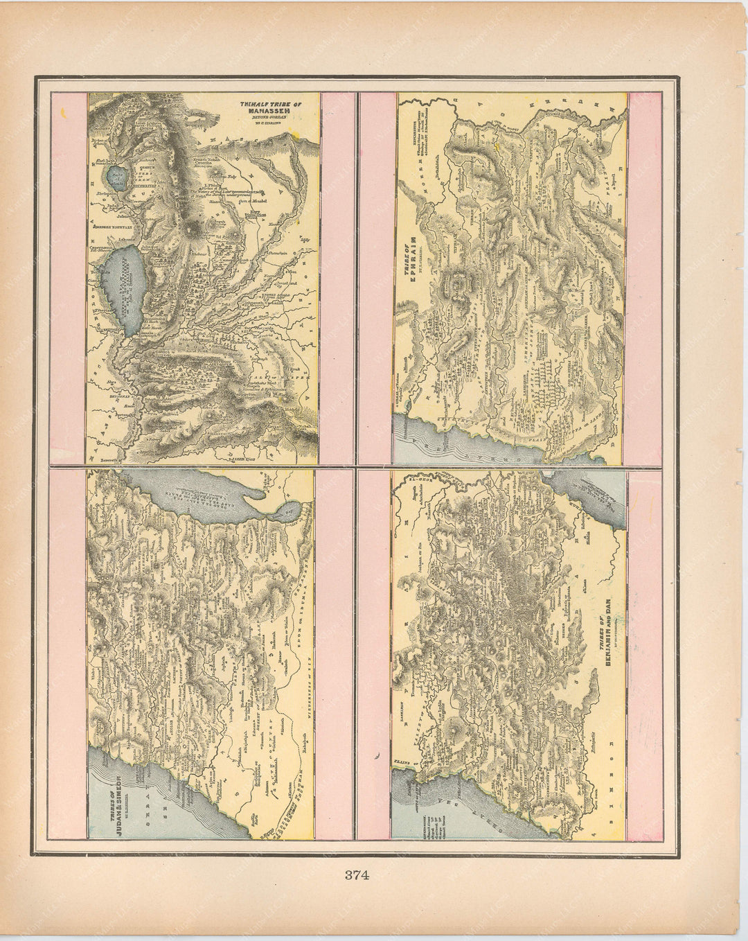 Classical Map 1894: Ancient Tribes of the Middle East