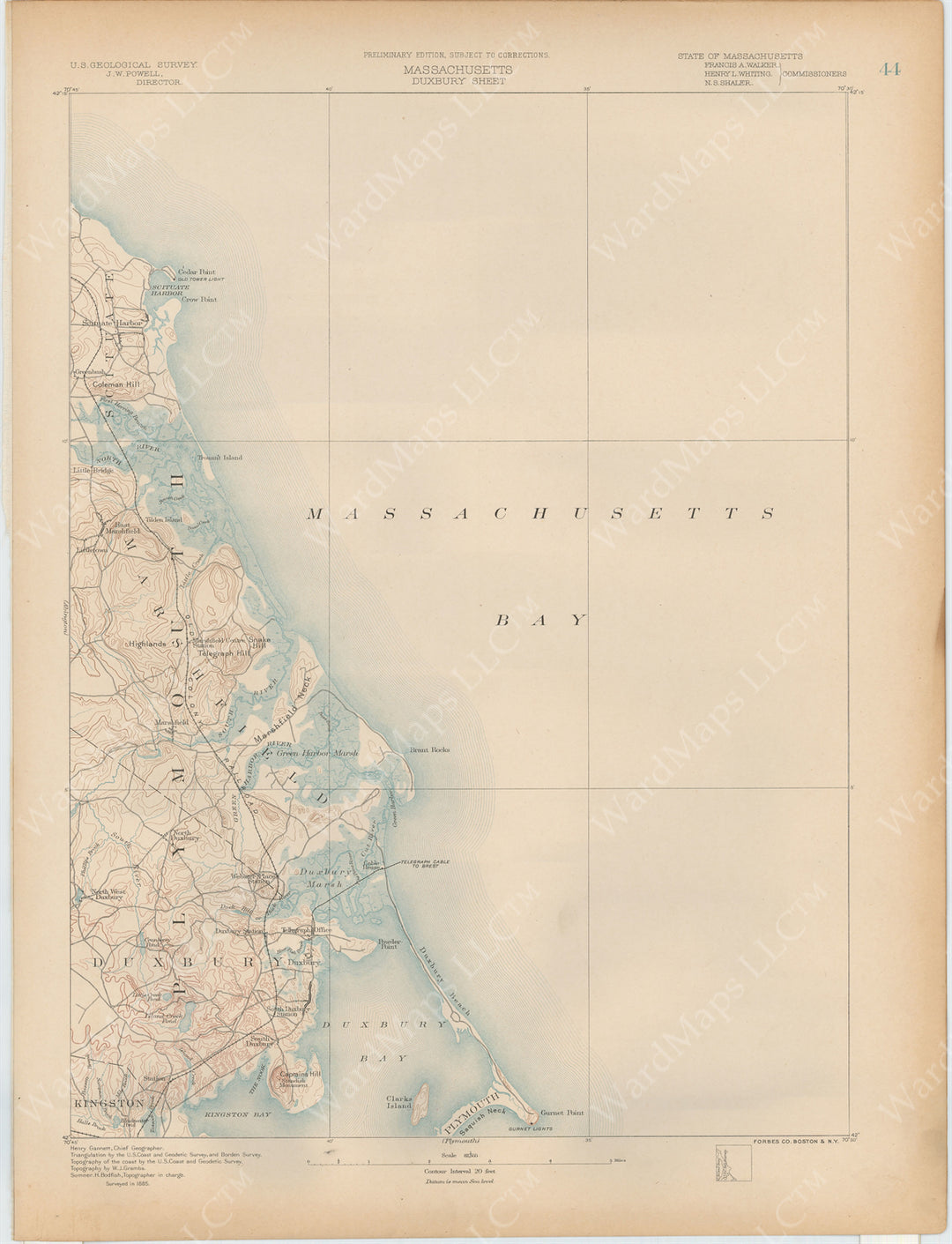 USGS Massachusetts 1890 Plate 044: Duxbury Sheet