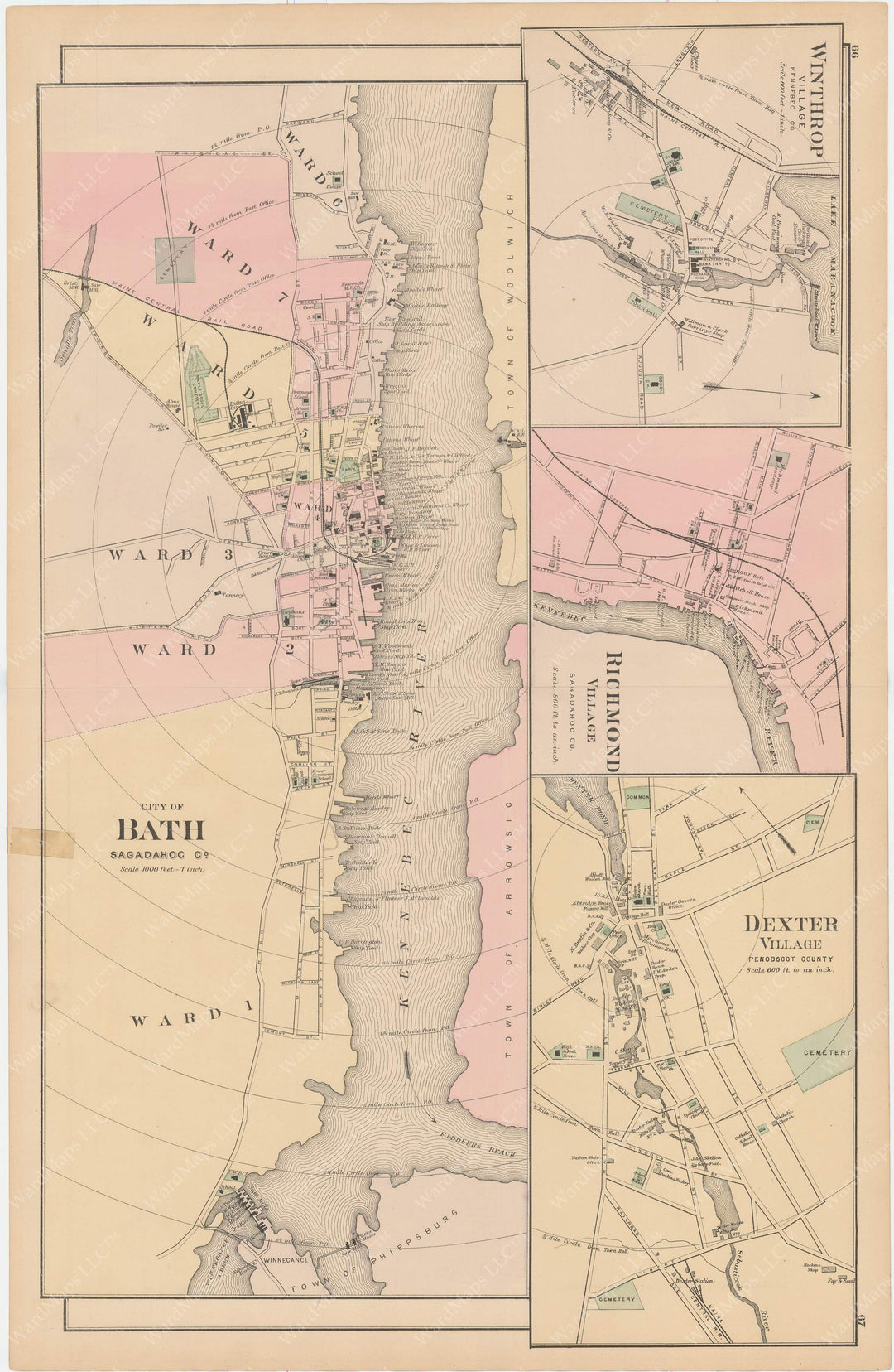 Bath, Dexter, Richmond, and Winthrop, Maine 1885