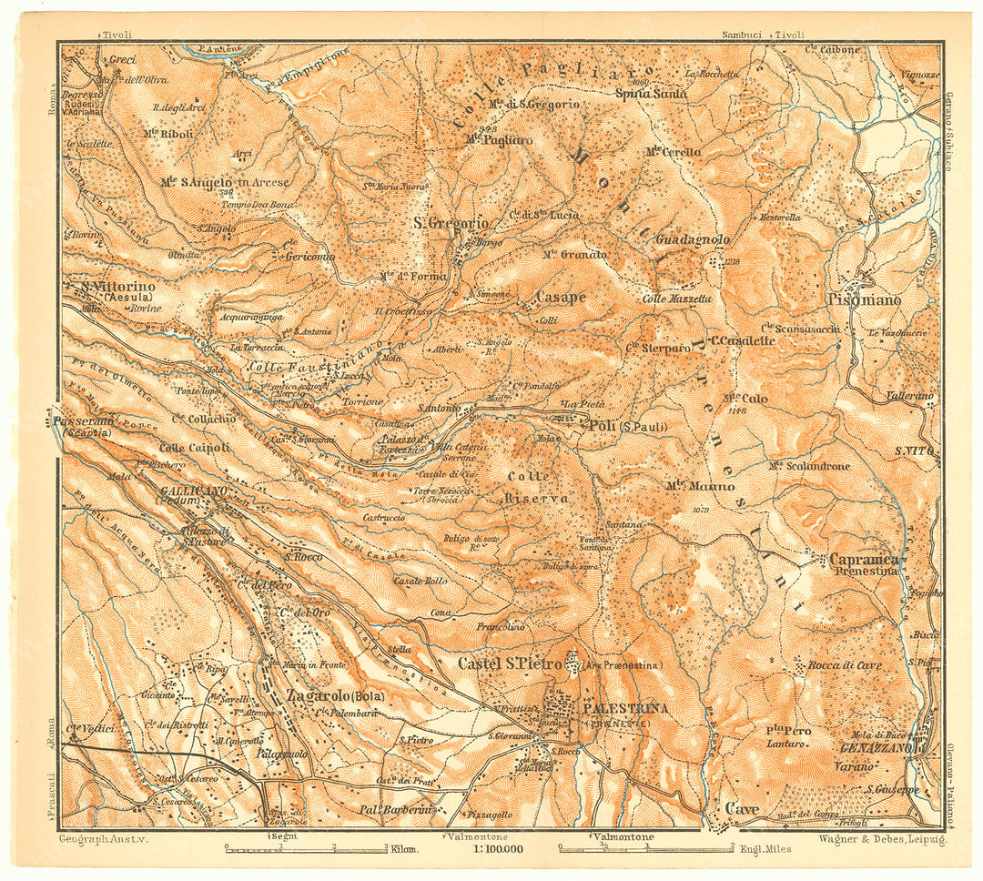 Palestrina Region, Italy 1900 – WardMaps LLC