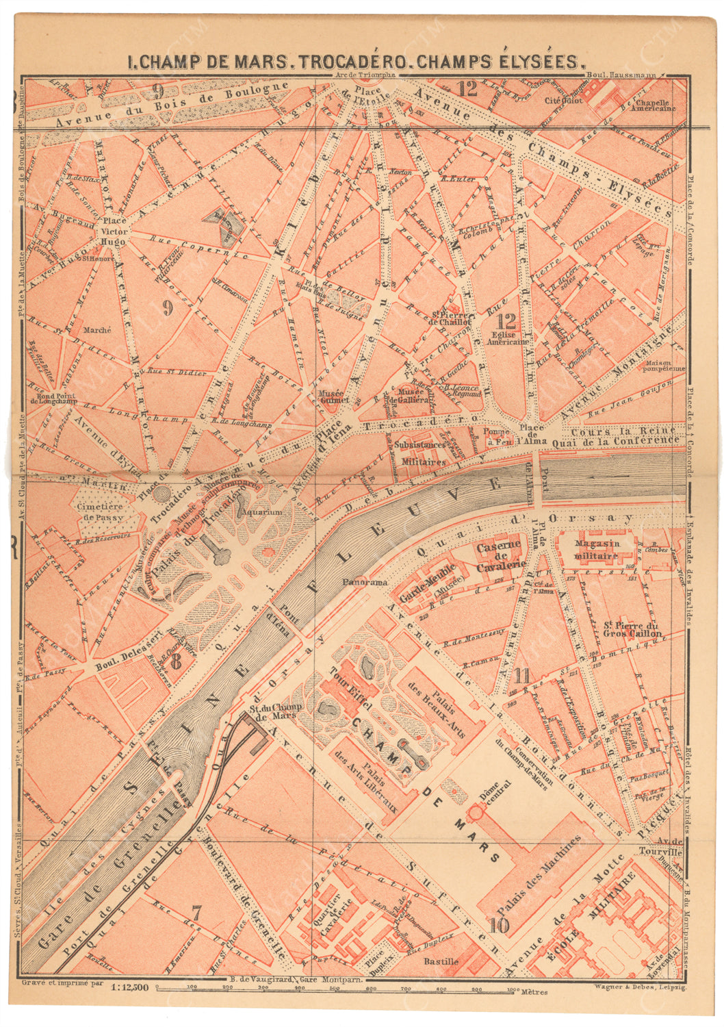 Paris, France 1894: Champs de Mars, Trocadero, and Tour Eiffel