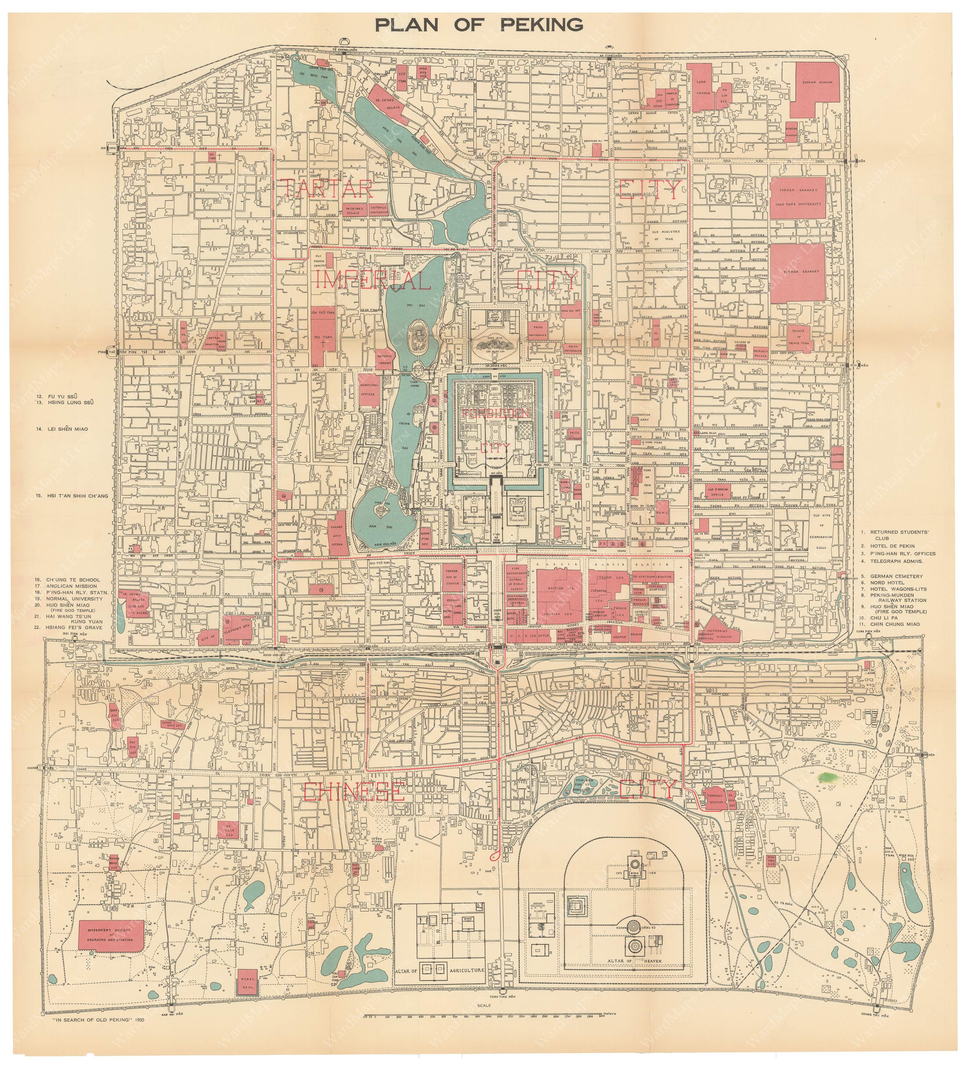 Peking (Beijing), China 1935 – WardMaps LLC