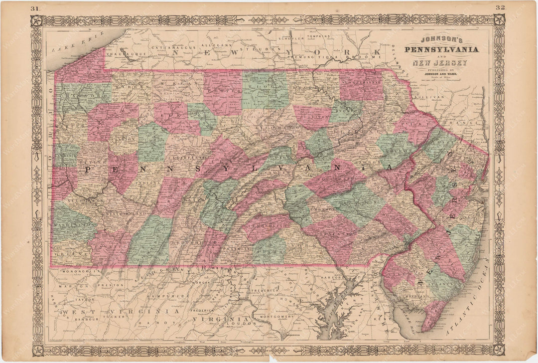 New Jersey and Pennsylvania 1865