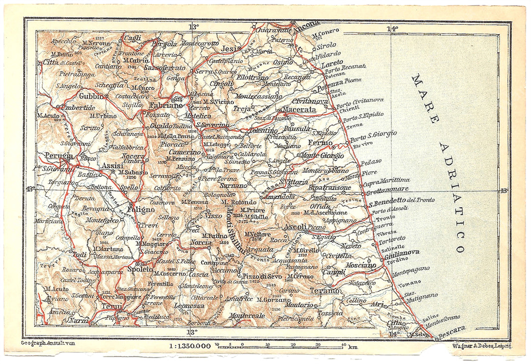 Umbria and Marche Regions, Italy 1930