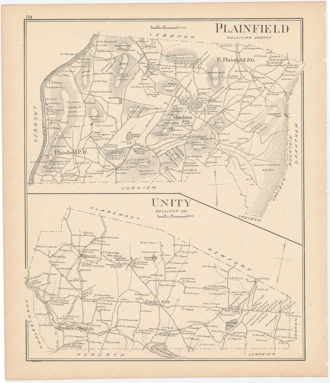 Plainfield and Unity, New Hampshire 1892