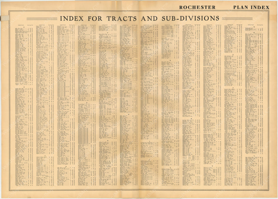 Rochester, New York 1918 Plan Index – WardMaps LLC