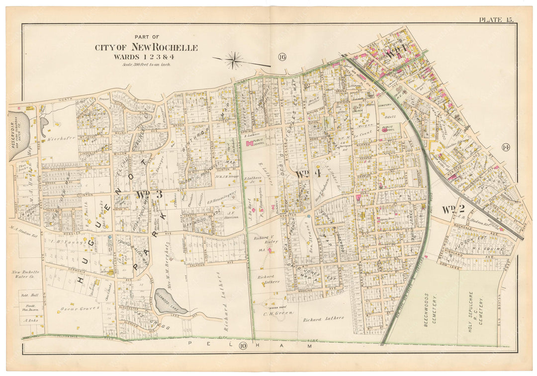 Westchester County, New York 1901 Plate 015: New Rochelle