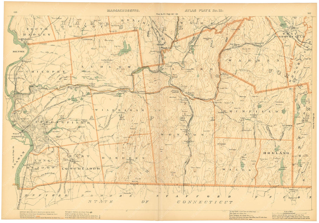 Massachusetts 1904 Plate 021: Eastern Hampden County