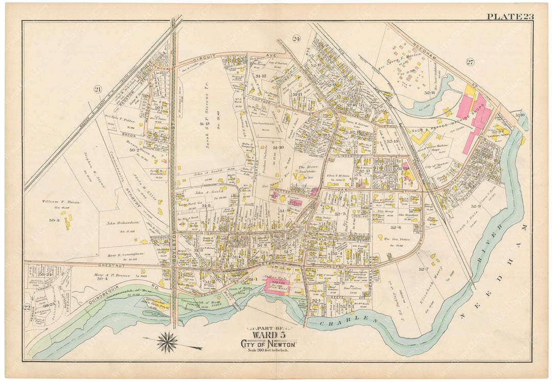 Newton, Massachusetts 1907 Plate 023