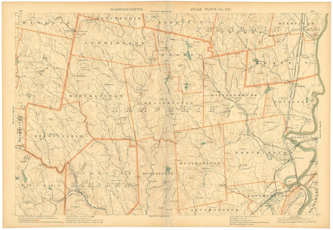 Massachusetts 1904 Plate 023: Western Hampshire County