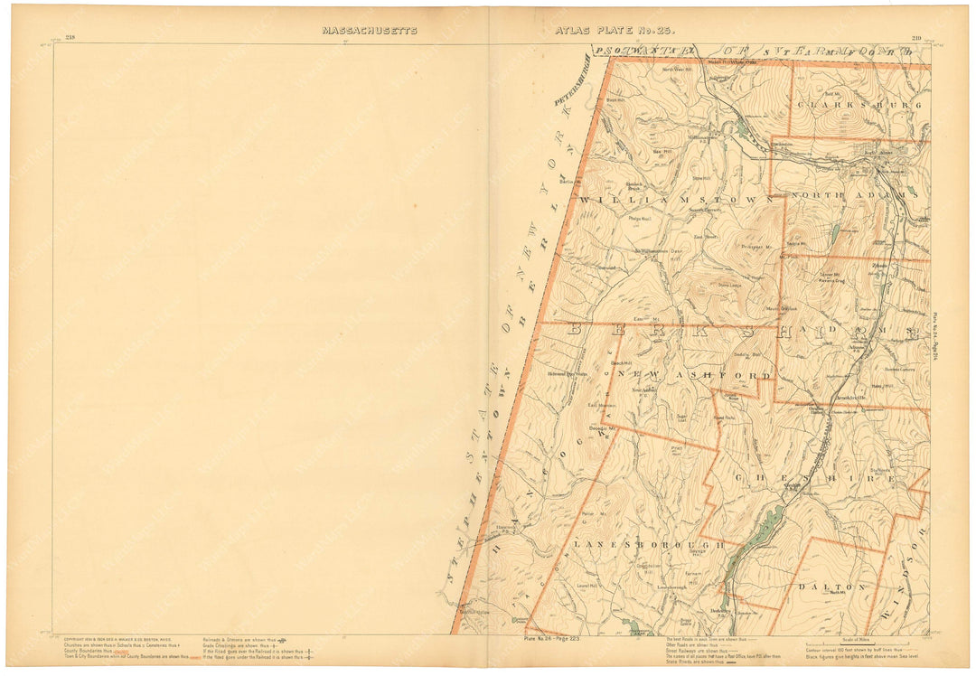 Massachusetts 1904 Plate 025: Northern Berkshire County